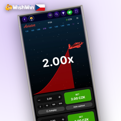 Ikona automatizace auto-bet a auto-cashout pro Aviator app ve Wishwin Kasino