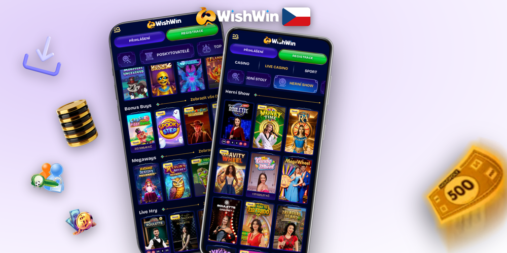 Promo banner Wishwin Kasino s bonusem 250 % až 75 000 Kč a 400 free spiny