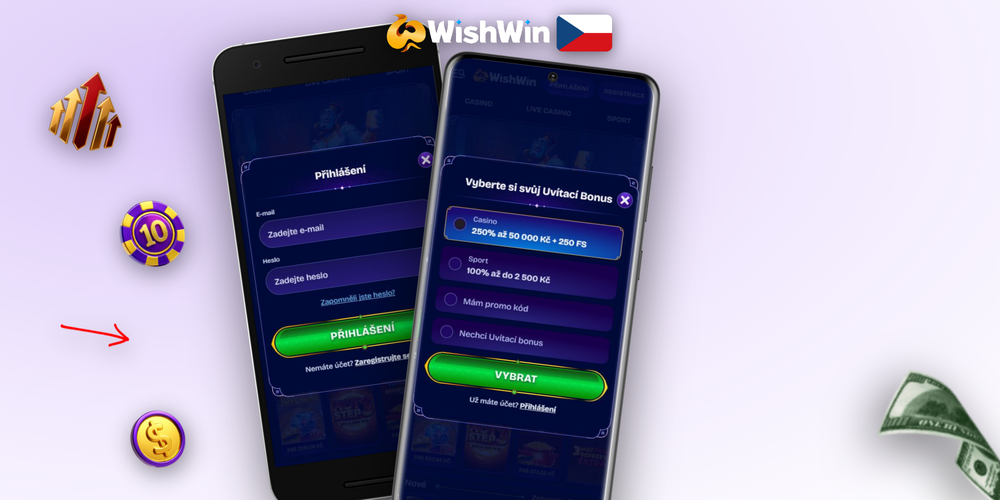 Celý postup registrace ve Wishwin Kasino – formulář, ověření e-mailu a uvítací bonus 250 %