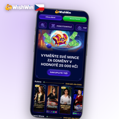 Wishwin Kasino v mobilním prohlížeči na Android a iOS bez instalace