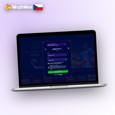 Způsob registrace e-mailem s ověřovacím odkazem ve Wishwin Kasino