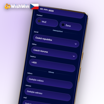 Registrace jedním kliknutím pro okamžitý vznik účtu ve Wishwin Kasino